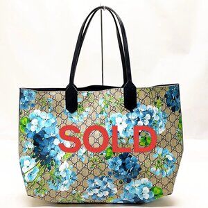 Gucci Tote Bag Navy Blue PVC 600-080725